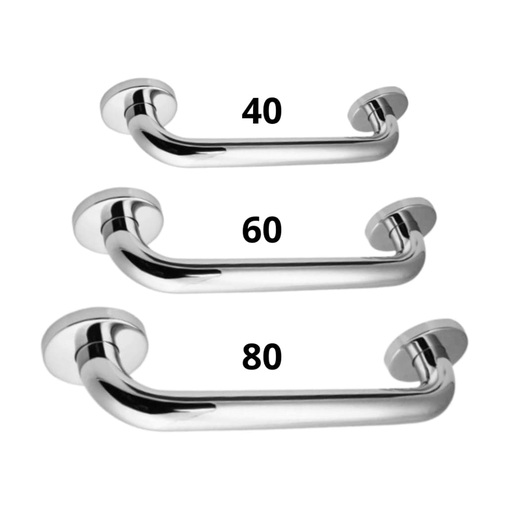 Barras de Apoio Inox Alça Suporte Banheiro Segurança Proteção Idoso Deficiente 40cm 60cm 80cm