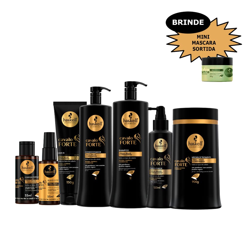 Kit Haskell Cavalo Forte 1l Completo + Tonico