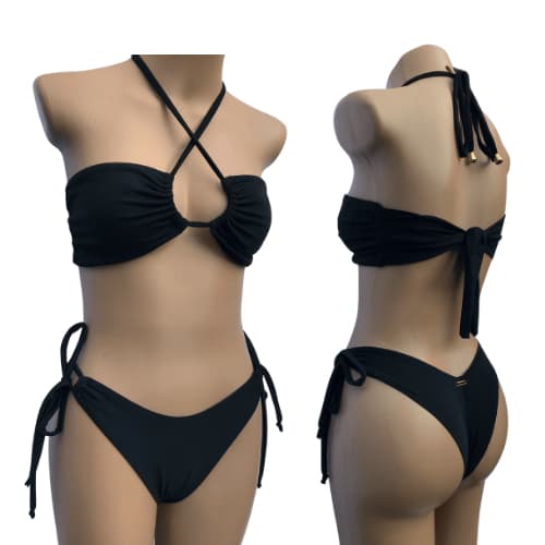 Conjunto Biquini Tomara que Caia Versátil - Calcinha Fio Duplo de Amarrar