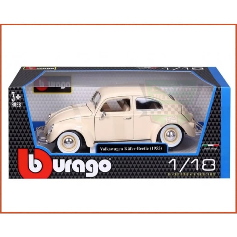 Burago Fusca VW Oval Window 1955 - escala 1/18