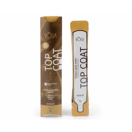 Sachê Top Coat Glitter Dourado Gold Volia 9g