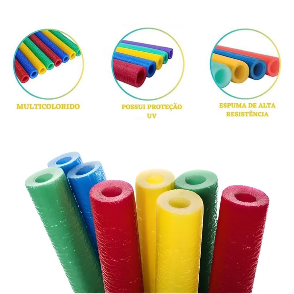 Kit 6 Isotubos Coloridos Para Cama Elástica Nacional Pula Pula Trampolim