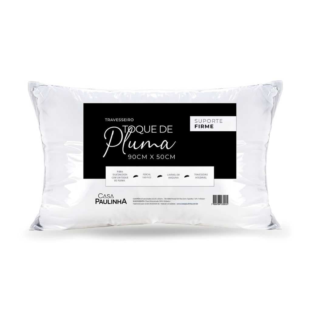 Travesseiro Toque de Pluma Suporte Firme 90x50cm