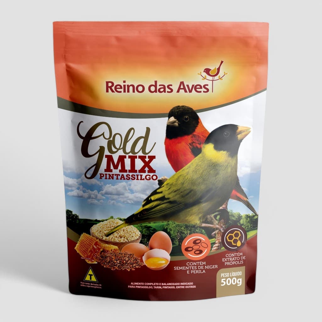 RAÇÃO PINTASSILGO GOLD MIX 500G | MIX DE SEMENTES COMPLETO INDICADO PARA PINTASSILGO, PINTAGOL E TARIN