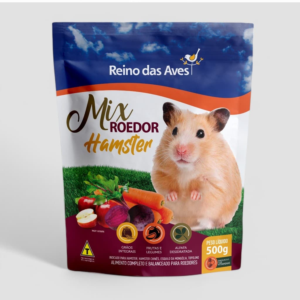 Ração Hamster Gold Mix Roedor 500g | Alimento Completo e Balanceado Indicado para Roedores