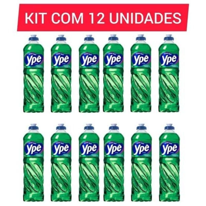 Kit 12 Detergente Ypê Limão – Limpeza Eficiente com Sabor Refrescante de Limão