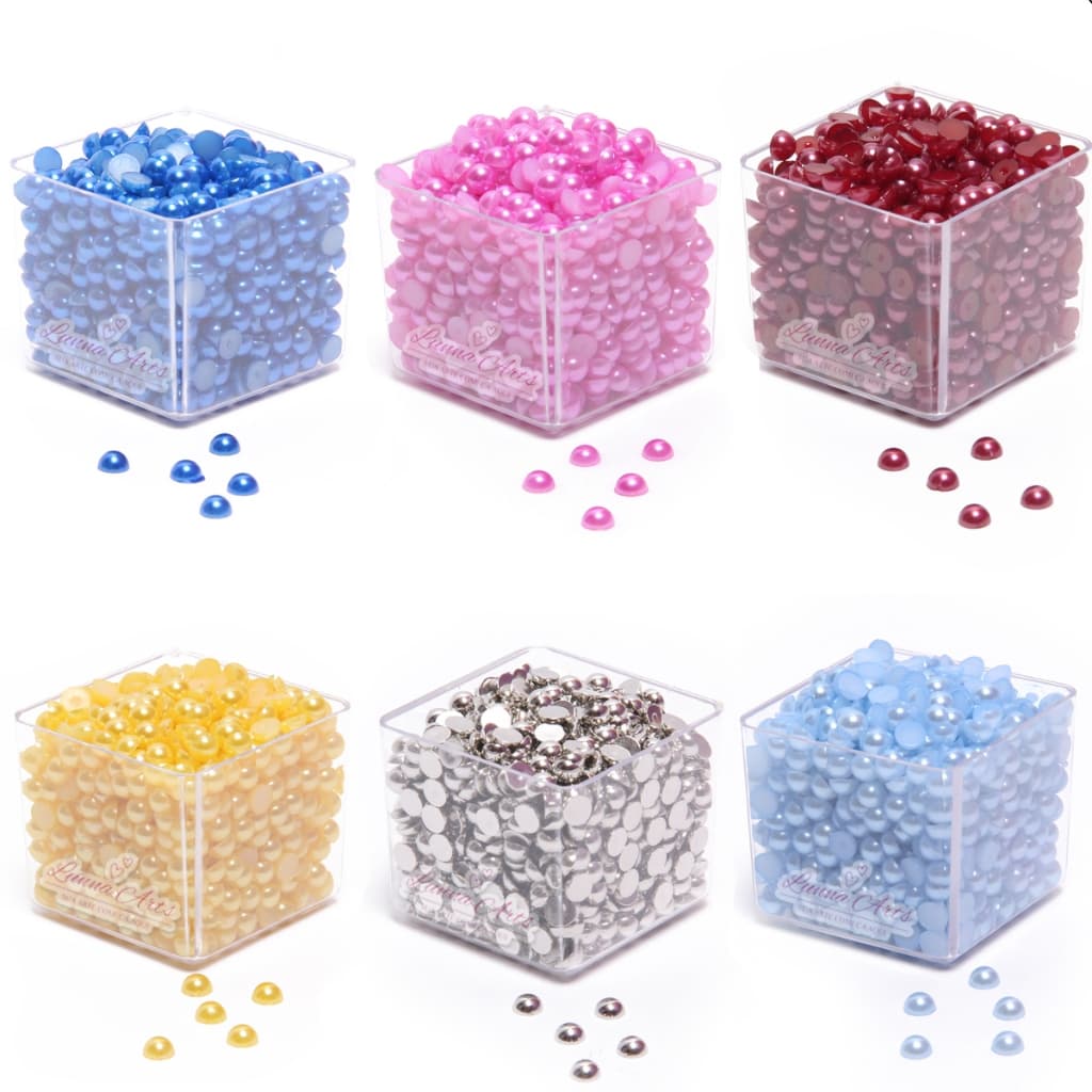 Meia Pérola 8mm 1000 Unidades Sem Furo Para Colagem Artesanato Decoração Várias Cores