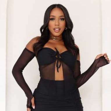 Cropped Tomara que Caia Fada Manga Longa Tule com Bojo Amarração Frontal Blogueira Livia Regulagem