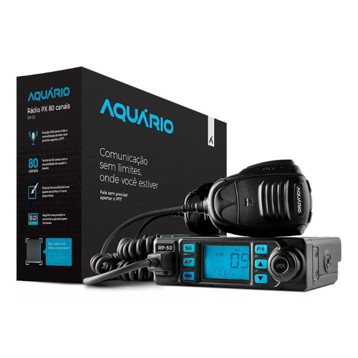 Rádio PX Aquário RP-50 80 Canais Homologado AM/FM Rádio Amador