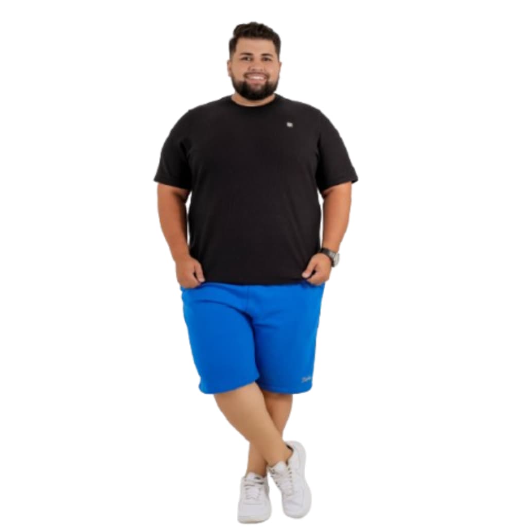 Bermuda Moletom com felpo Short Masculino Plus Size Elástico