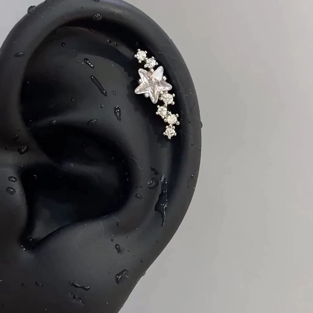 Piercing orelha Helix Aço cirurgico inox tragus cartilagem zircão #2