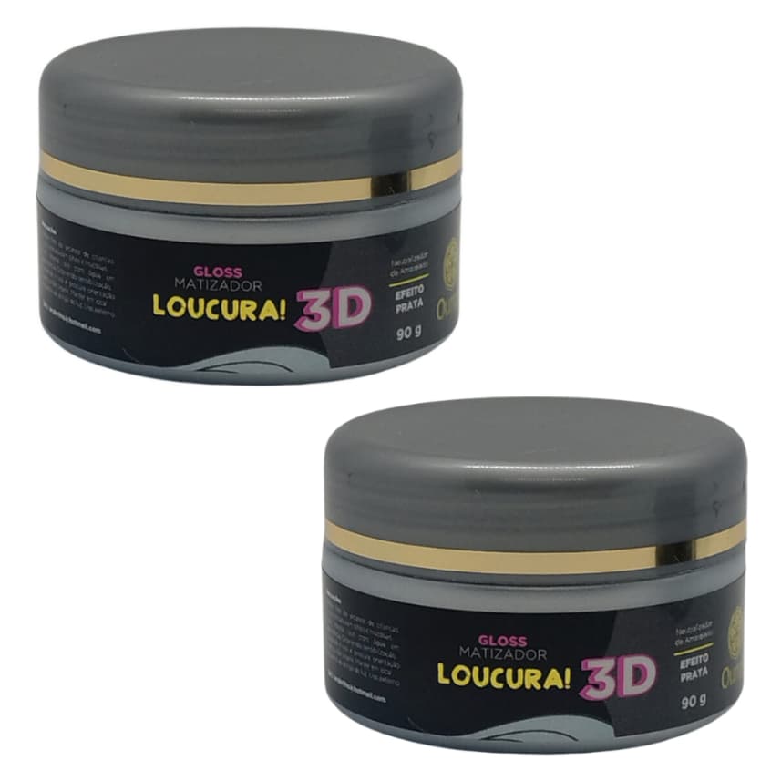 Kit 2 Matizador  3D Efeito Prata Ouran 90g Lançamento