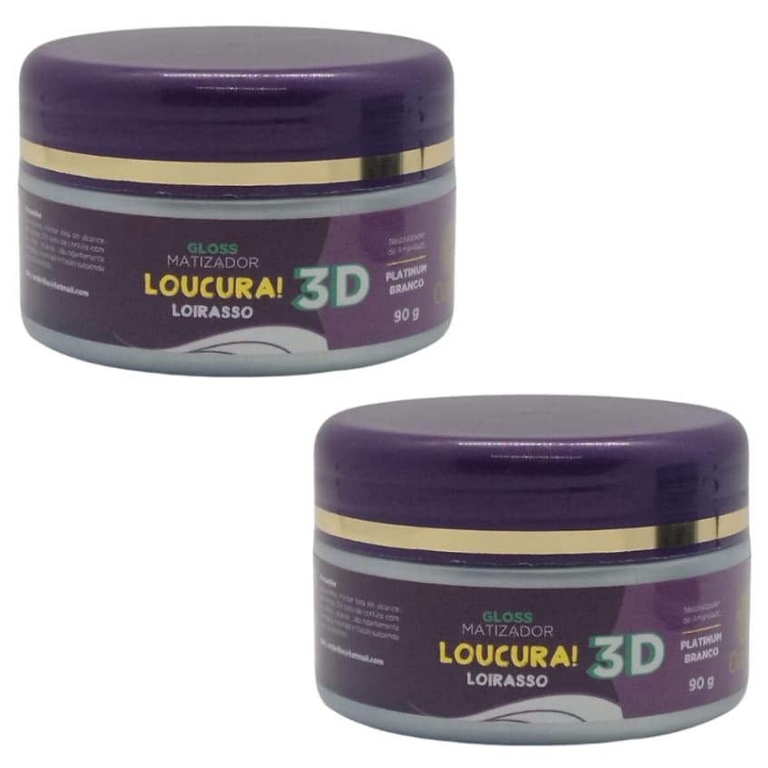 Kit 2 Matizador  3D Platinum Branco Loirasso Ouran 90g Lançamento