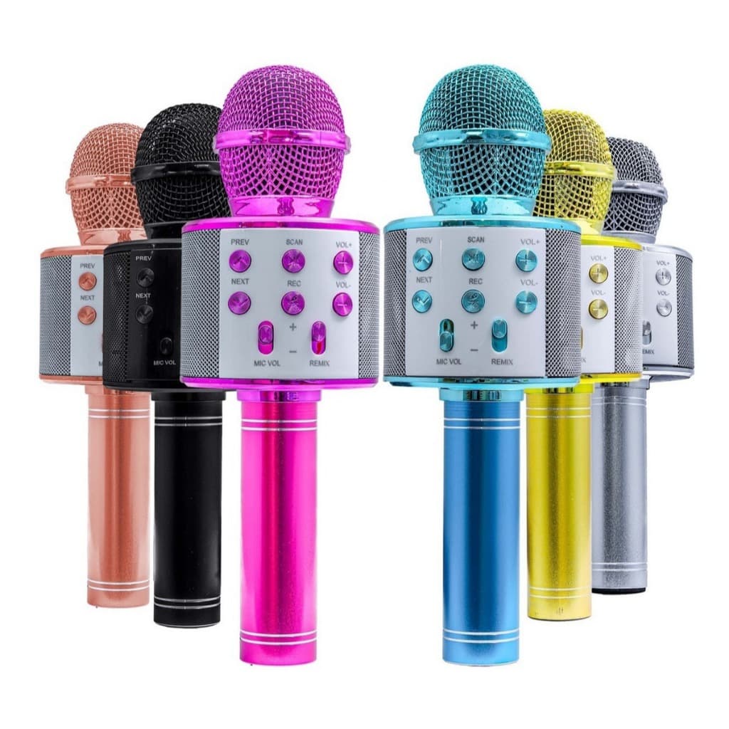 Microfone Karaoke Bluetooth  Sem Fio Divertido Infantil Musical
