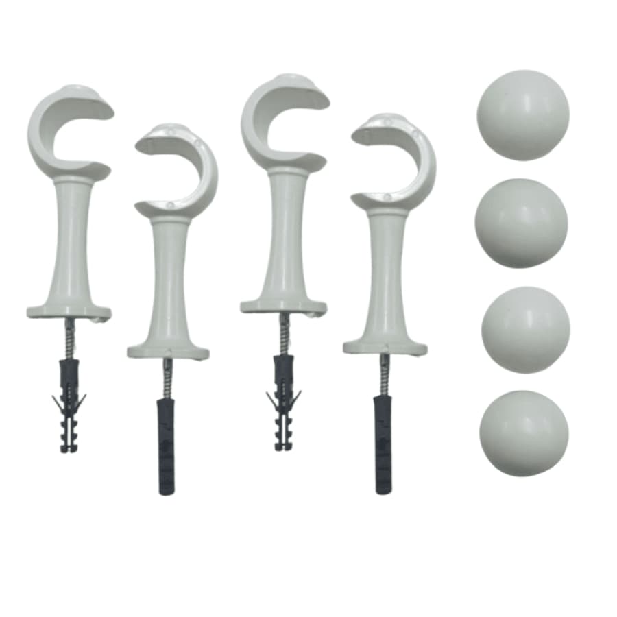 Kit de Suporte Para Cortina Varão Simples 4 Unidades Com Ponteira 28mm