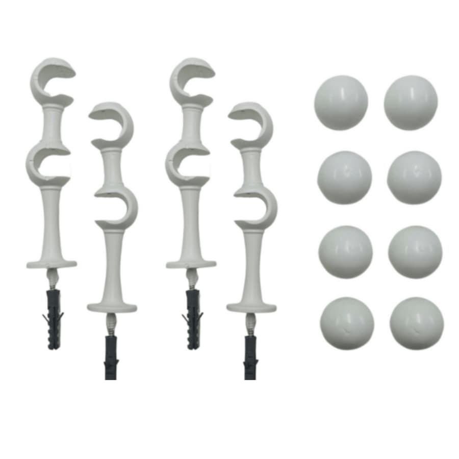 Kit Com 4 Suporte Duplo para varão 19/19mm de cortina em plástico várias