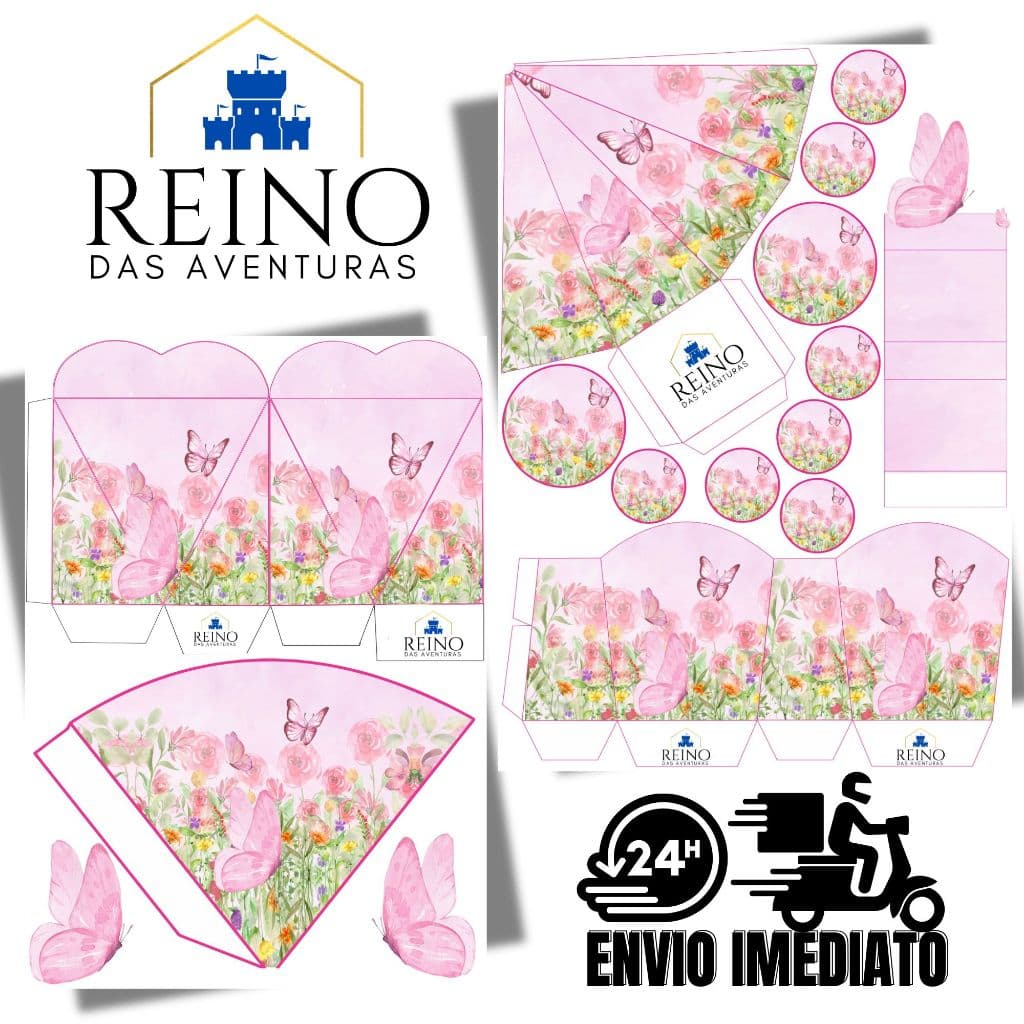 Envio imediato - TEMA JARDIM ENCANTADO Kit 85 ou 170 Lembrancinha (sem nome)