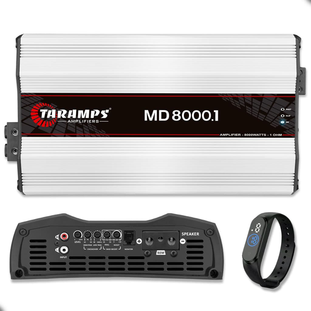 Modulo Taramps MD 8000 1 Canal 1 Ohms 8000WRMS Bass Boost Full Range Som Automotivo