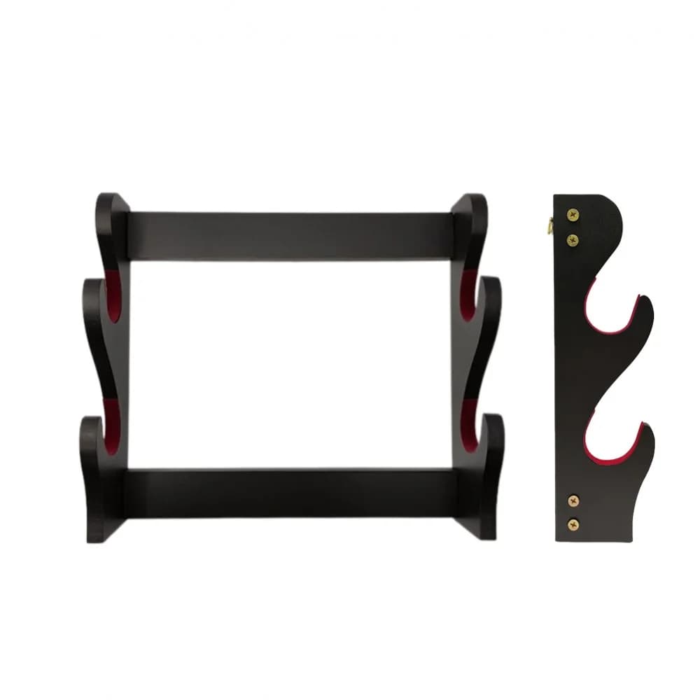 SUPORTE PARA DUAS ESPADAS DE PAREDE OU MESA DUPLA FUNÇÃO SAMURAI OU KATANAS E ESPADAS