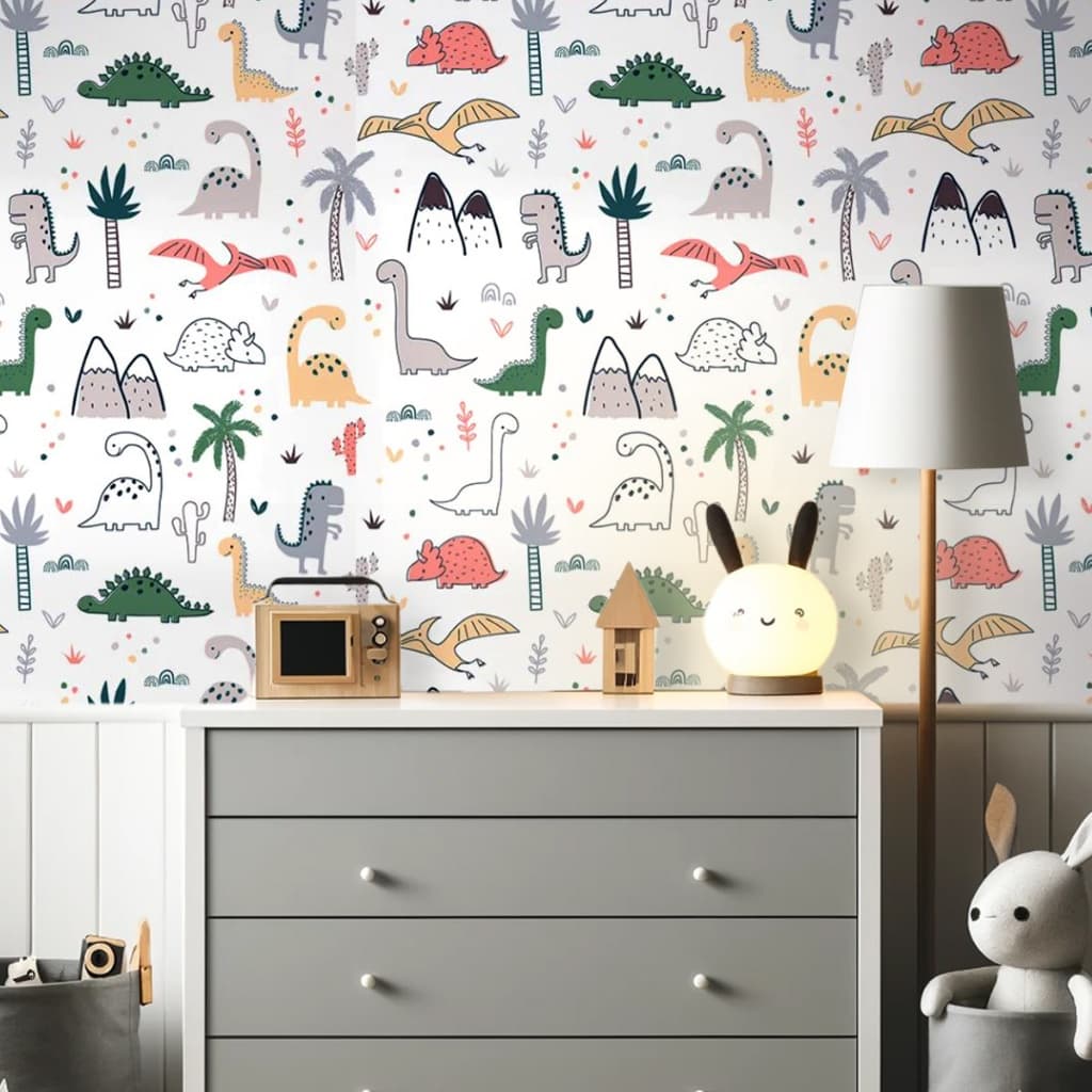 Papel de Parede Adesivo Quarto Menino Dinossauro
