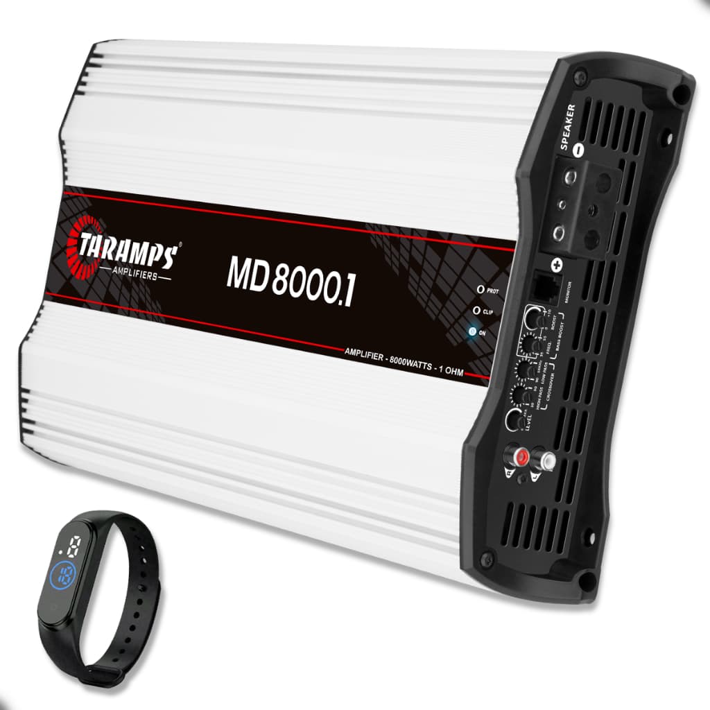 Modulo MD 8000.1 8000WRMS 1 Ohm Som Automotivo Taramps Full Range Subwoofer Potência Crossover