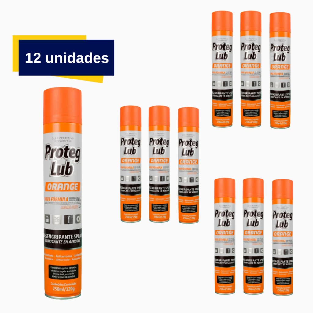 Kit 12 Desengripante Óleo Antiferrugem Spray 250ml Chemicolor