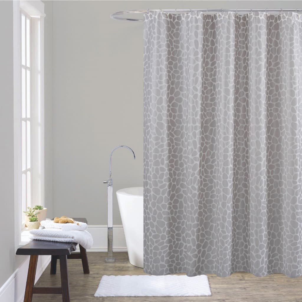 Cortina Box Banheiro Antimofo Peva (polietileno vinil acetato) 180x160cm C/ Ganchos
