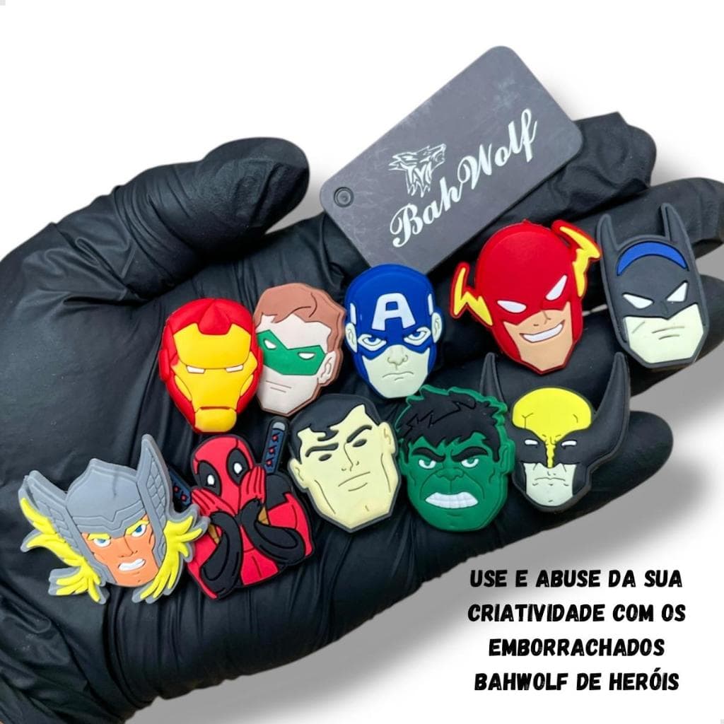 Aplique Emborrachado para meninos Super Herois 20 pç Sortidos