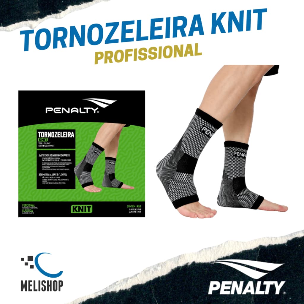 Tornozeleira Elástica Esportiva Knit XXIII Penalty Original - Conforto e Proteção