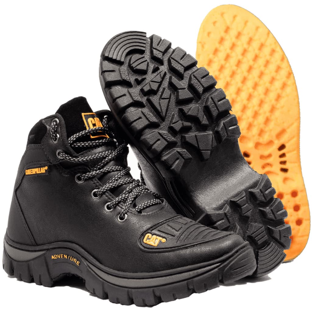 Bota Coturno Caterpillar Masculino CAT Couro Reforçado Original + Palmilha Gel Pronta Entrega