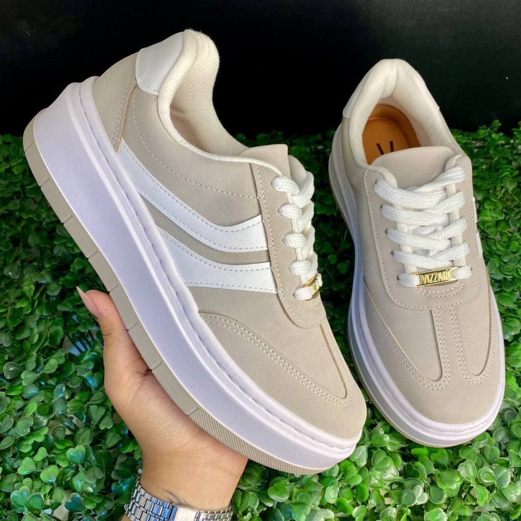 Tenis Flatform Vizzano 1437205 Casual Feminino Original Camurça Confortavel Basico