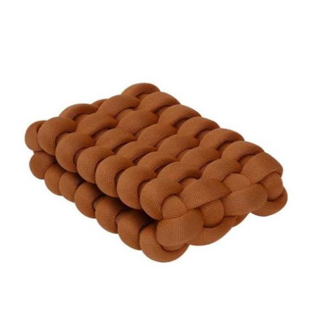 Travesseiro Flutuante Boia Piscina Tricô Náutico Luxo Terracota