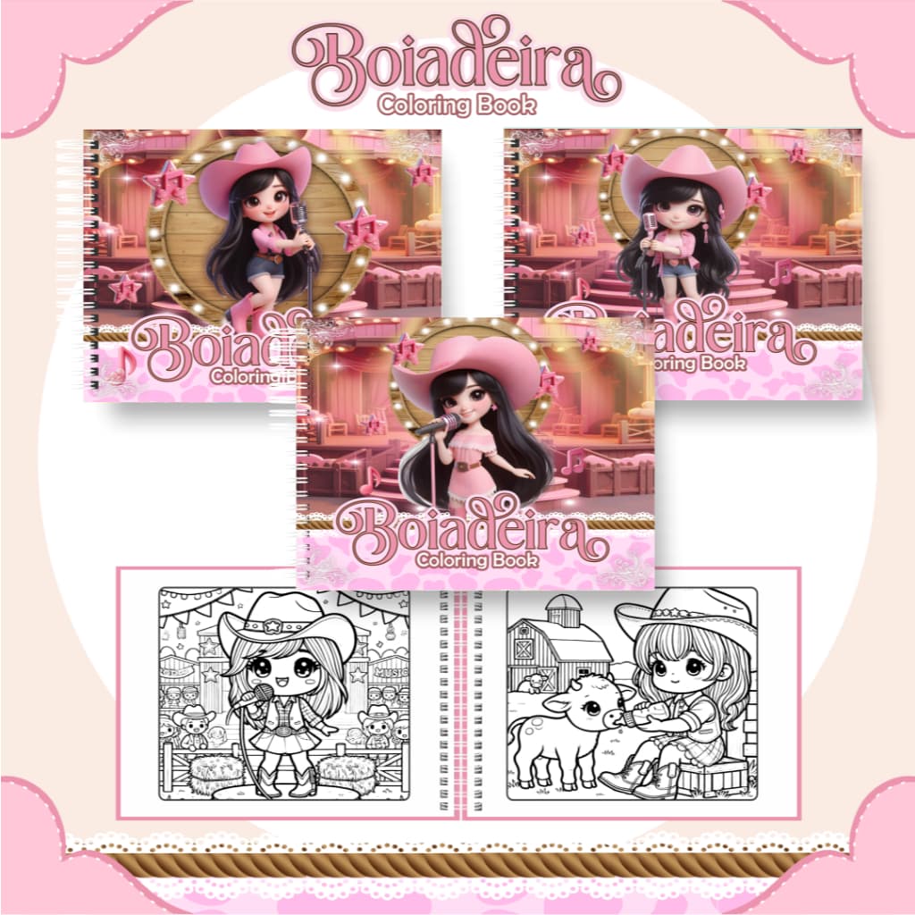 Livro de Colorir Boiadeira com 52 folhas  de 120g