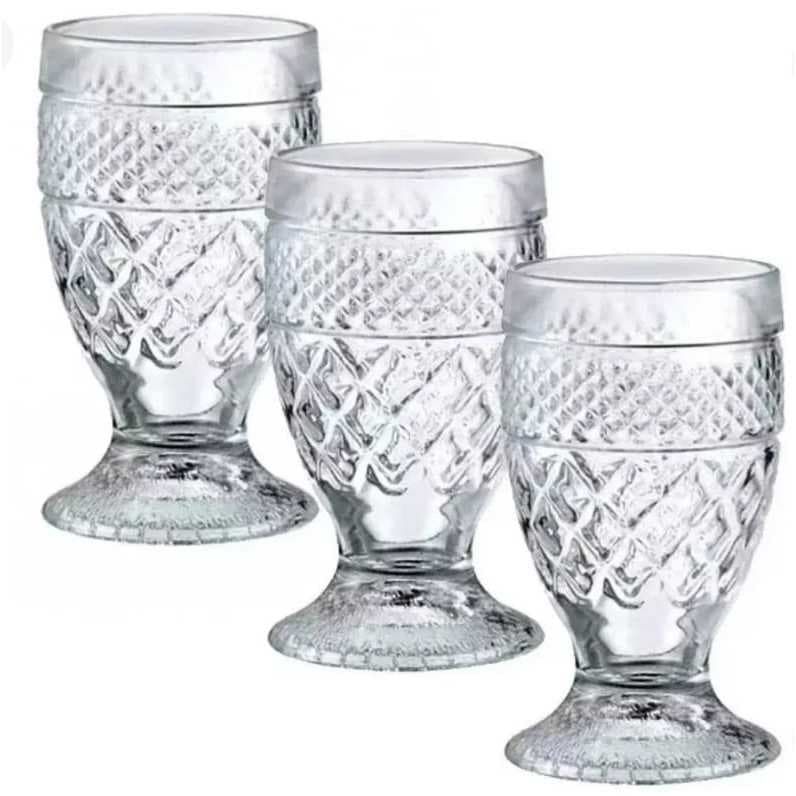 kit 3 taças para vinho barroco àgua suco