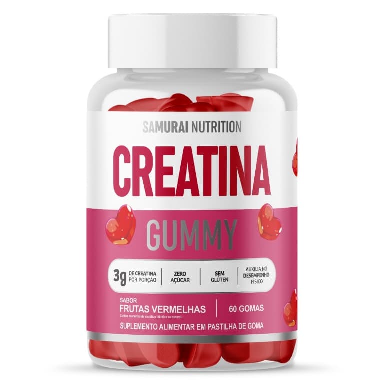 Creatina Gummy 60 Gomas Frutas Vermelhas - Samurai Nutrition