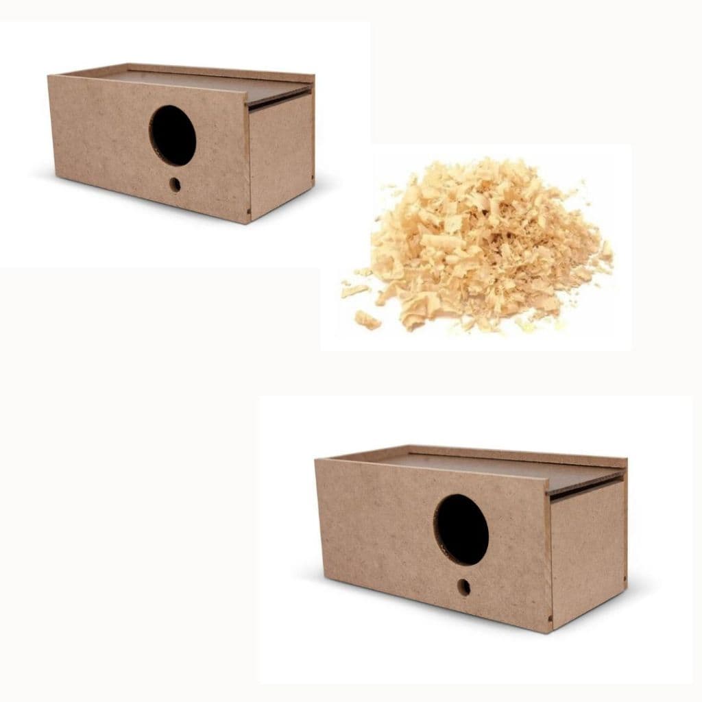 KIT 2 NINHOS DE PERIQUITO AGAPORNES MDF + 1 SERRAGEM