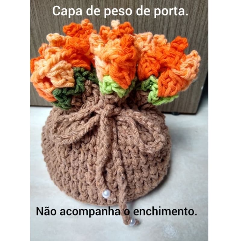 Capa para peso de porta de crochê, peso de porta de flores/peso de porta.