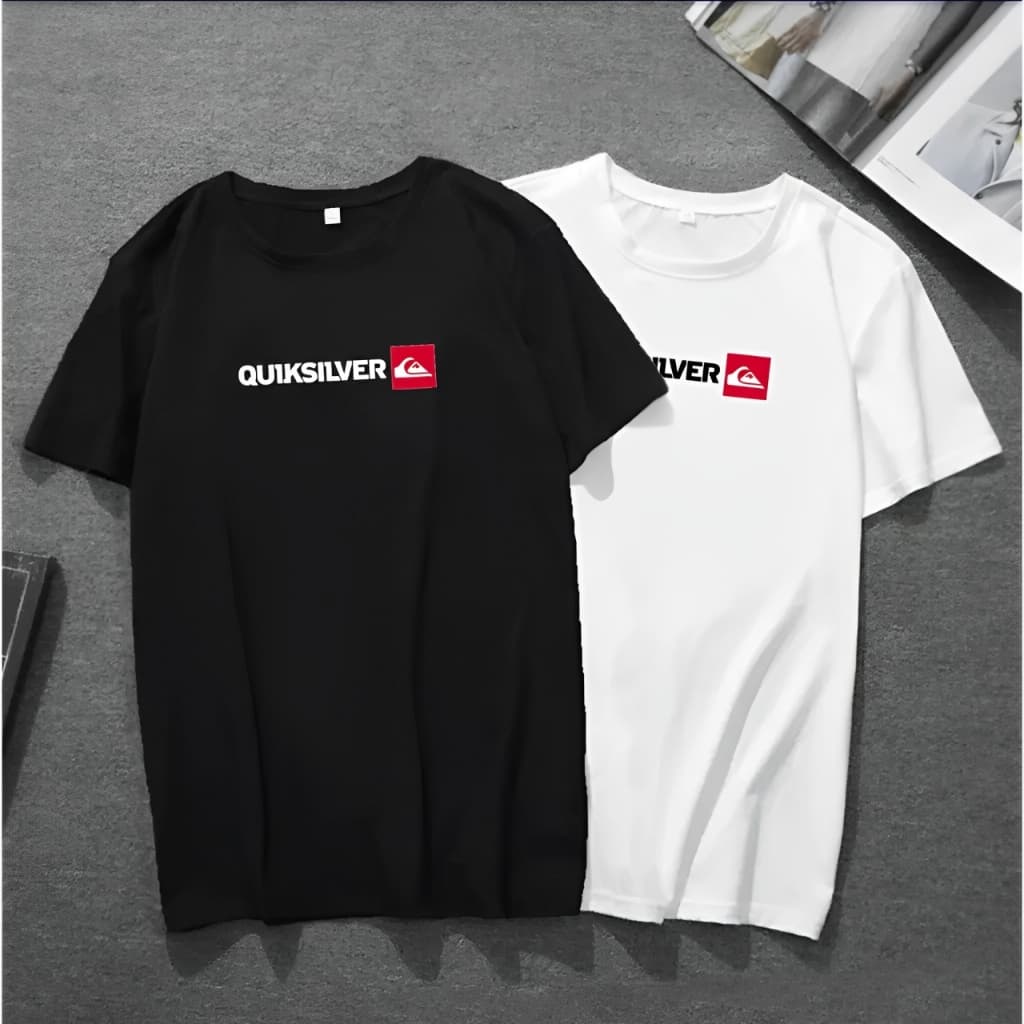 Kit 2 Camisetas Masculina Gola Redonda Estampa QUIKSILVER 100% Algodão Malha 30.1 Alta Qualidade