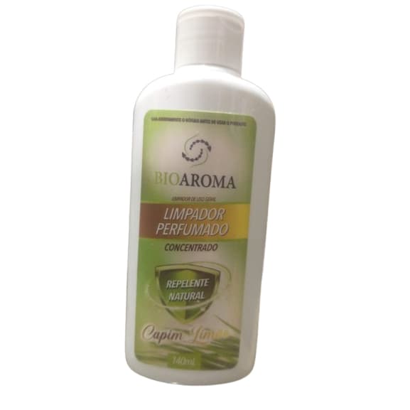 BIOAROMA LIMPADOR PERFUMADO REPELENTE NATURAL DE AMBIENTES  CAPIM LIMÃO140 ml
