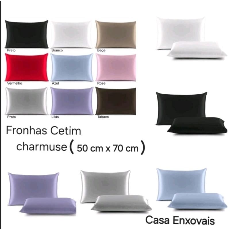 fronhas cetim charmousse 2 unidade 50x70cm