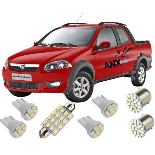 Kit Lampadas Led Fiat Strada Até 2013 Teto/placa/ré/farolete
