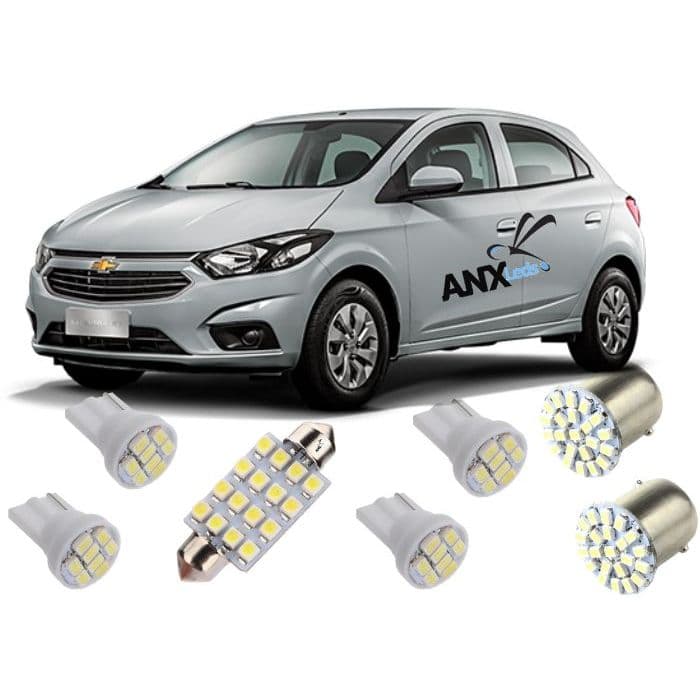Kit 7 Lampadas Leds Teto Ré Placa Lanternas Onix