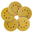 50 DISCOS DE LIXA GOLD DE VELCRO 125MM COM 8 FUROS DE GRÃOS 80,150,220,320