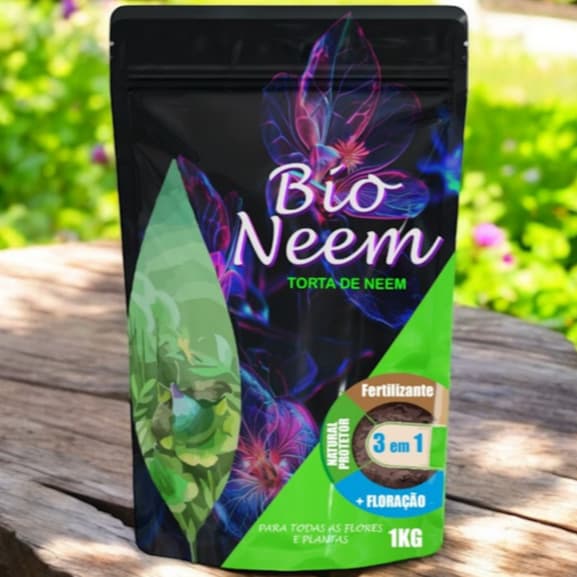 Torta Vegetal De Neem Fertilizante Orgânico 1Kg Adubo Natural Flores Plantas Jardinagem