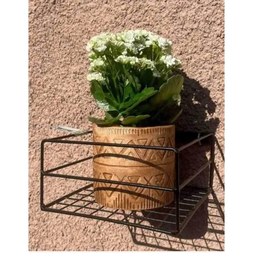 Suporte Cachepot de Parede Pequeno p/ Vaso de Plantas Flores Decoração de Jardim 20x20 em Ferro
