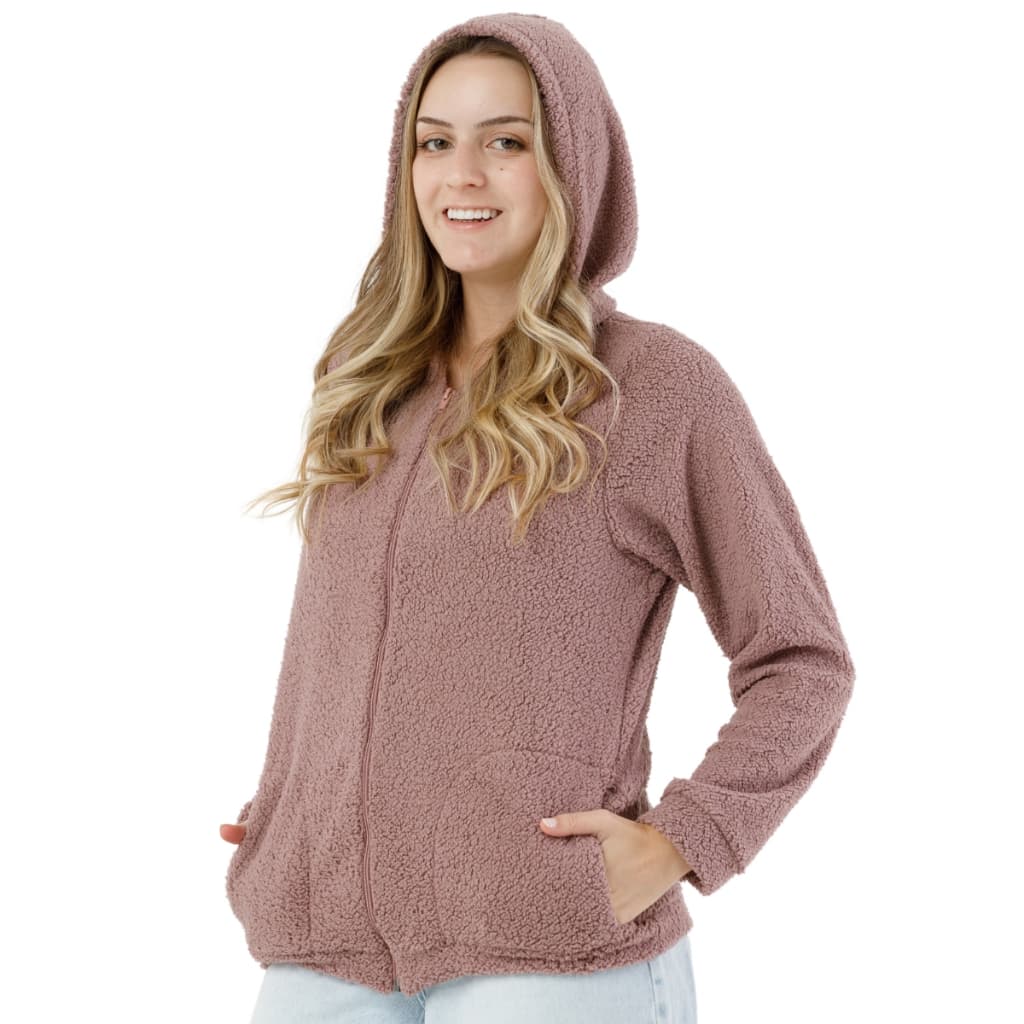 Casaco de Zíper Teddy Carnerinho Feminino Slim Básico Para o Frio Moda Teen Escolar 2925A