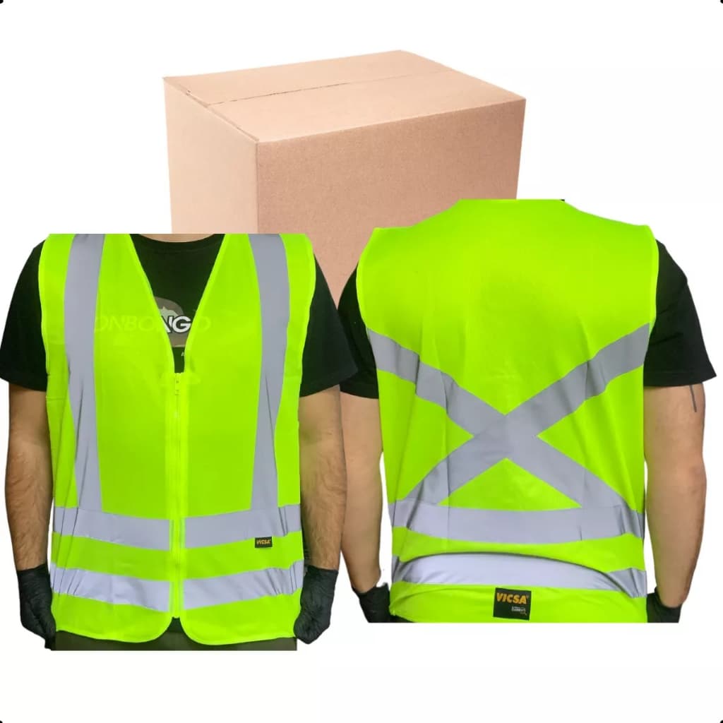 Colete Refletivo EPI Faixa Tipo Sinalização Cor Verde Laranja M G GG XG XXG Sem Bolso Vicsa