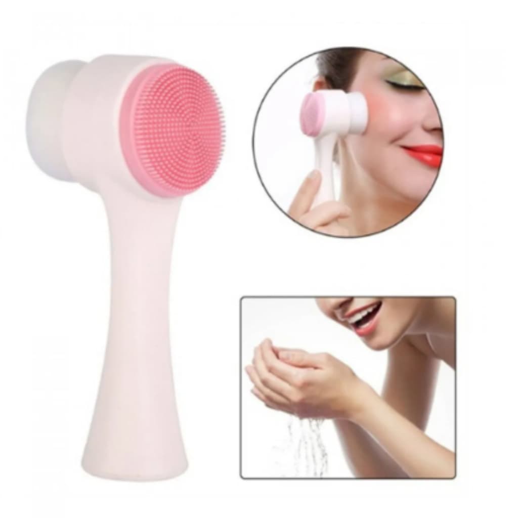 Escova Limpeza Facial 2 Em 1 Aparelho Massagem Esponja Dupla Face Escova De Limpeza De Cravos