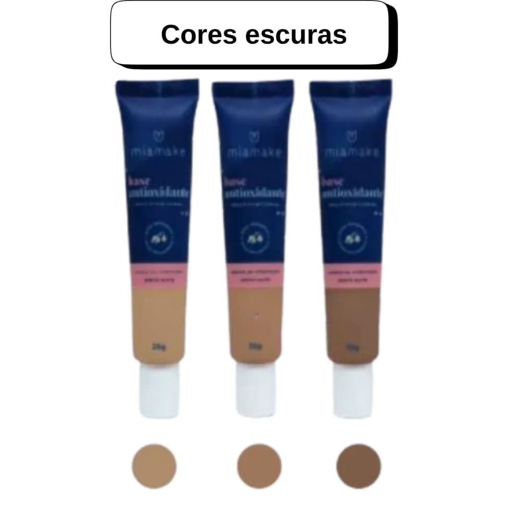 Base Efeito Matte Antioxidante Multifuncional 25g - MIA MAKE Tons Escuros