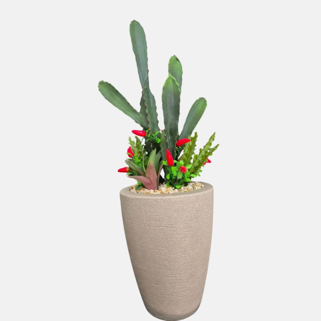Cactos Artificiais Planta Aparência Real Enfeite+vaso